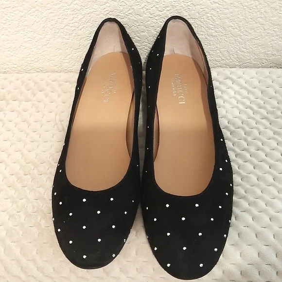Sesto Meucci Studded Pumps Flats Leather Suede Sz 9.5 NWB - Picture 3 of 9